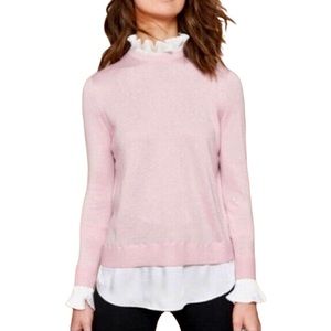 NWT Ted Baker soft pink cashmere blend ruffle sweater